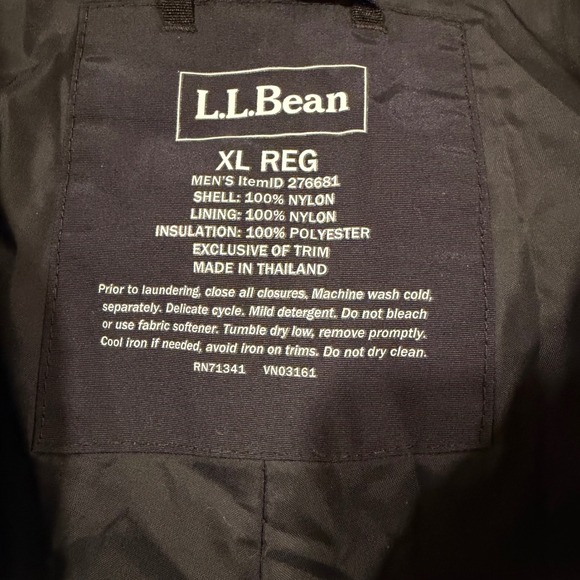 L.L.Bean Men's XL Regular Black Insulated Snow Ski Pants Winter - Picture 3 of 4